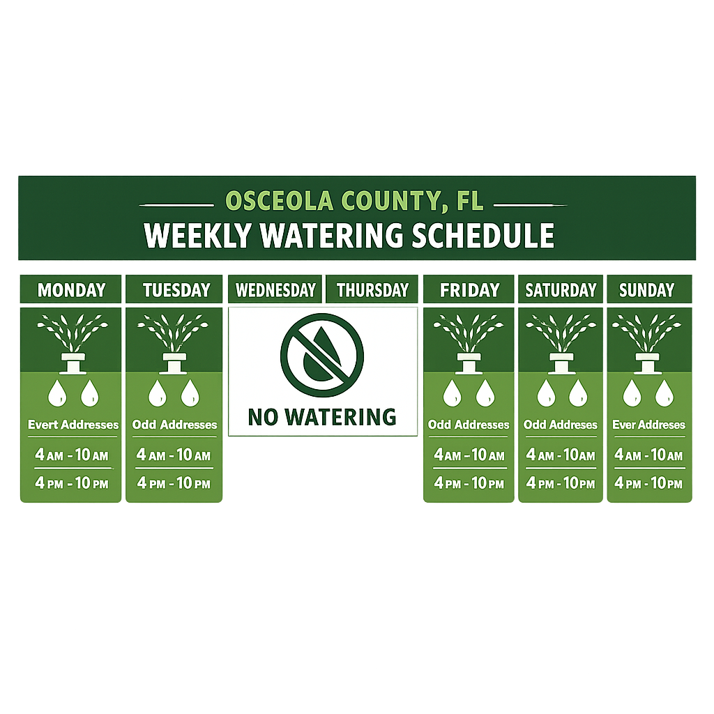Osceola County water restriction schedule for lawn irrigation