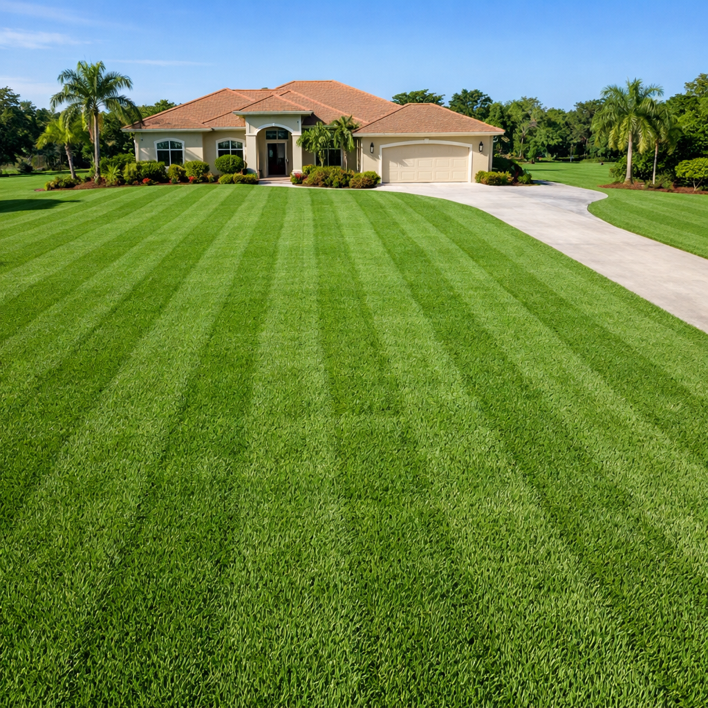 Professional sod installation in Osceola County FL — lush green lawn after installation