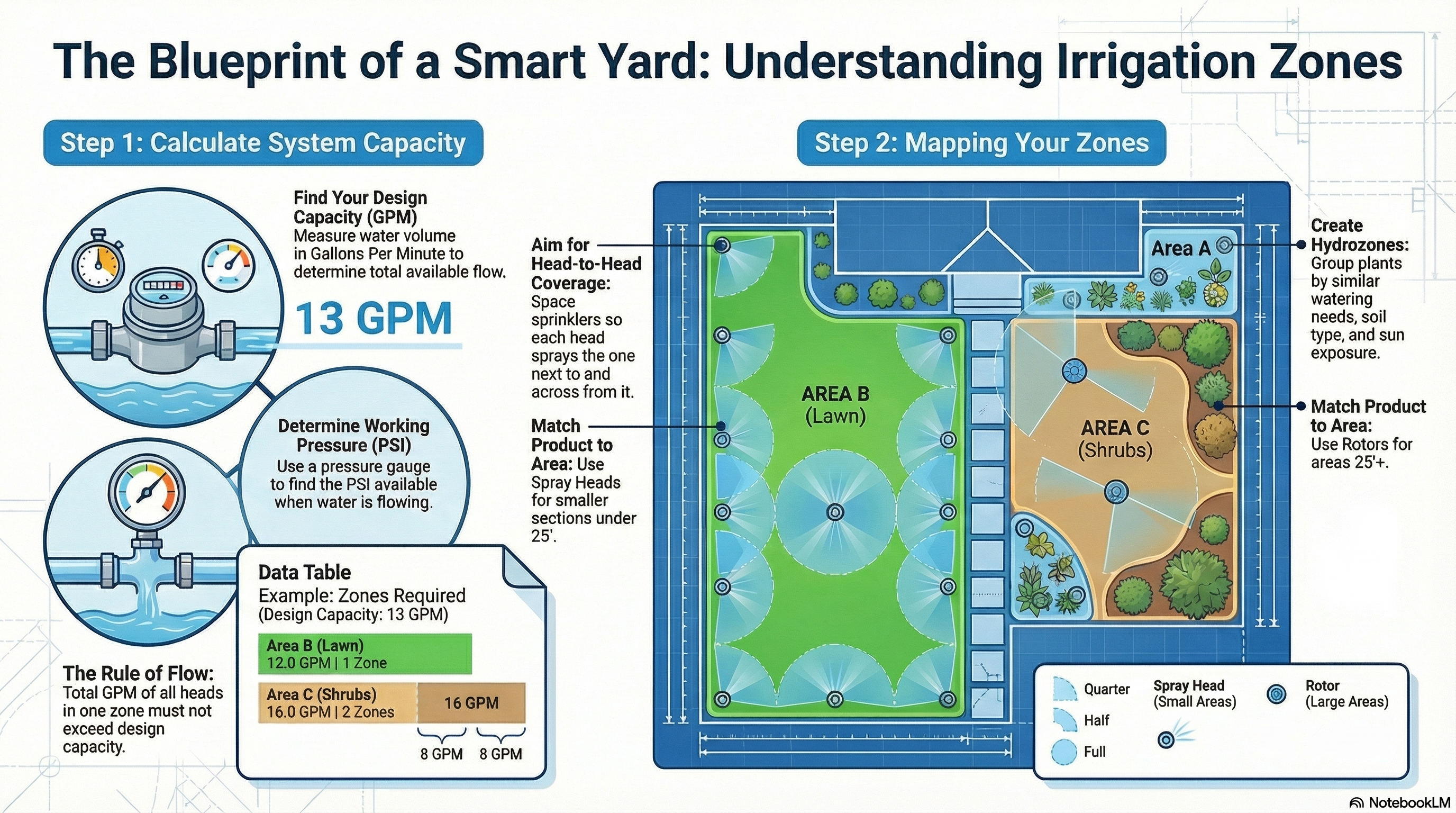 Smart Yard Irrigation Zone Planning Guide - zone mapping and sprinkler head placement